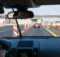 driving car along repairing area on Autostrada A2